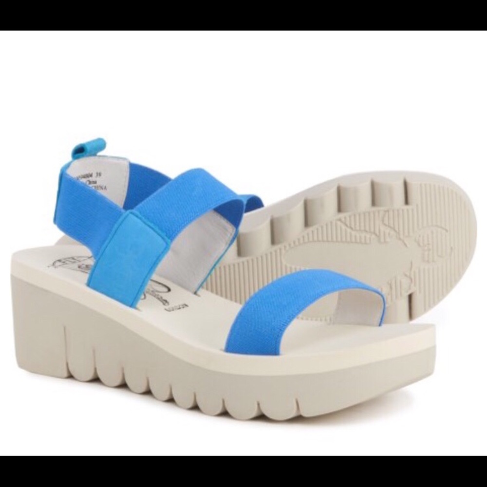 🎽 Fly London Yaci Genuine Leather Wedge Sandal 🎽
